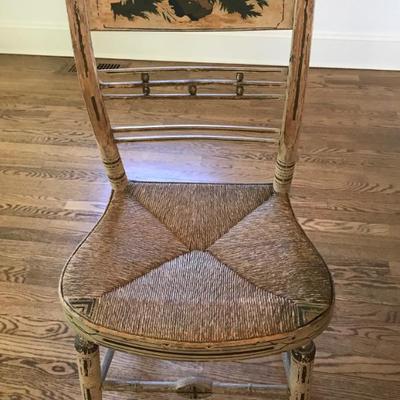 antique Hitchcock rush bottom chair $125