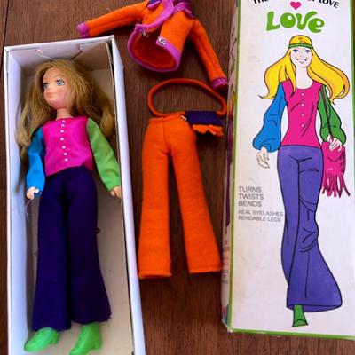 Vintage Hasbro World of Love Hippie Doll + Accessories