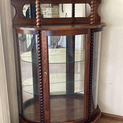Curved Glass Curio Cabinet 