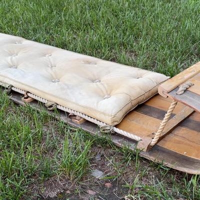 Vintage Wood Tobogan Sled 