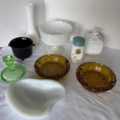 Vintage Ash Trays, Uranium Candle Stick & More 