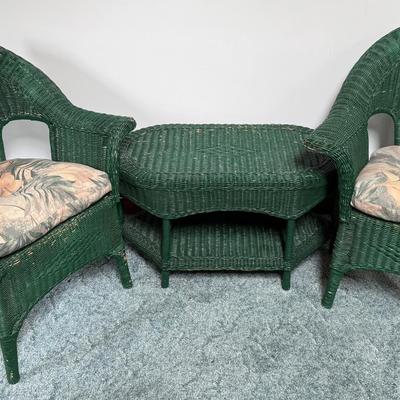 Wicker Chairs & Coffee Table