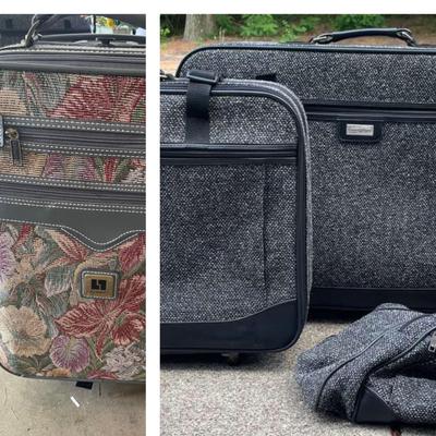 Vintage American Tourists Grey Tweed Set Of 4 Luggage 