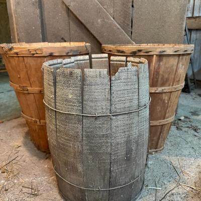Wood Barrel And Basket