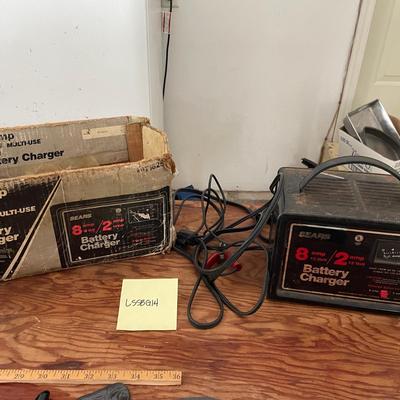Vintage Sears 8/2 Battery Amp W/ Chargers & Manual