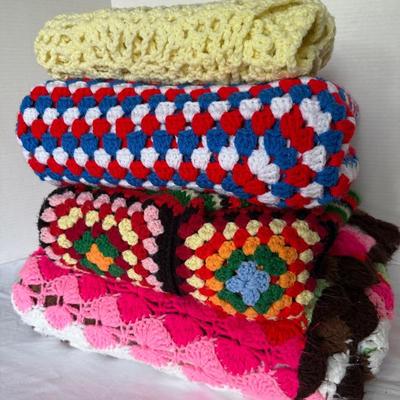 Vintage Crochet Throw Blankets 