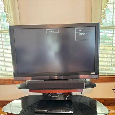 48” TV, Vizio Soundbar & Toshiba DVD Player