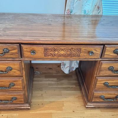 Dark Brown Wood Desk