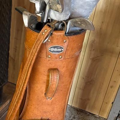 Wilson Leather Golf Bag W/ Clubs