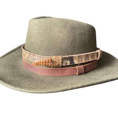 Vintage Rattlin’ Rattler Cowboy Hat With Leather, Horsehair Brush & Classic Western Hat Carrier 