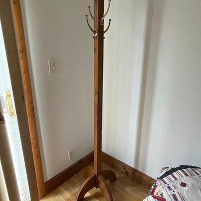 74” Vintage Wood Coat Rack - Sturdy