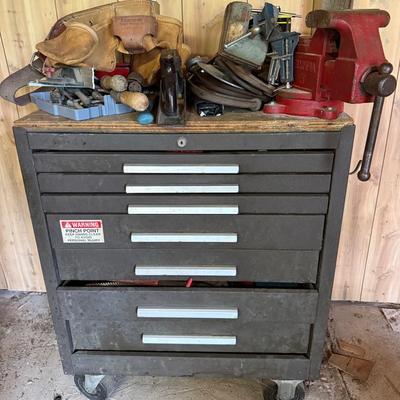 Tool Chest, Vice, And Tools