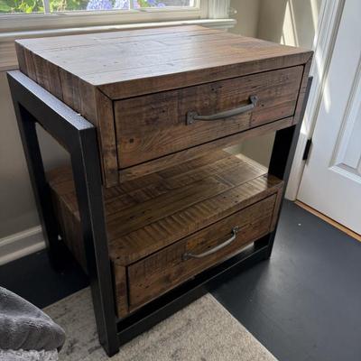 INDUSTRIAL TWO DRAWER NIGHTSTAND 26” W X 18” D X 28” H