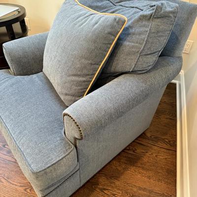 Coastal Collection Accent Custom Upholstered Swivel Chair (2 available) 32” W X 36” D X 33” H