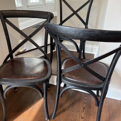 Restoration Hardware Four (4) Madeleine Leather DIning Chairs