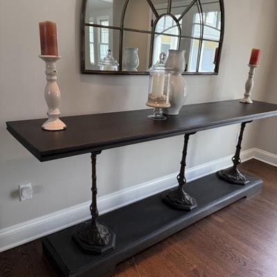 Restoration Hardware 19th Century French Zinc and Cast Iron Console 92” W x 20” D x 33” H