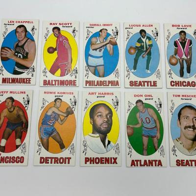 20 lot of 10 1969 topps basketball cards