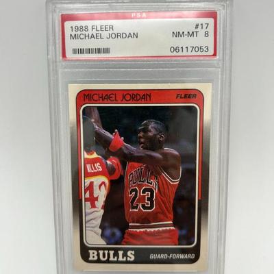 128 psa graded nm mt 8 1988 michael jordan fleer basketball card