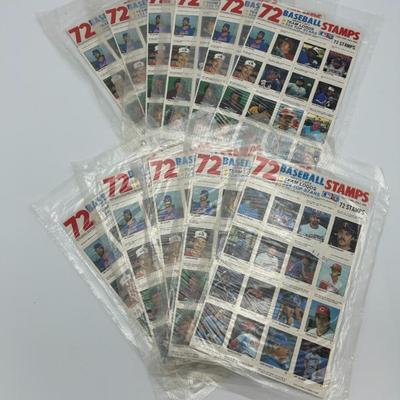 100 lot of 11 x 72 baseball stamps 1980s groups 1 and 2 of 4