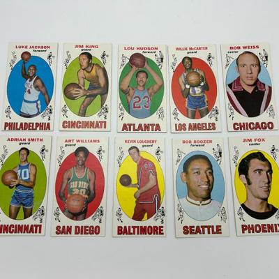 22 lot of 10 1969 topps basketball cards