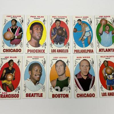 19 lot of 10 1969 topps basketball cards