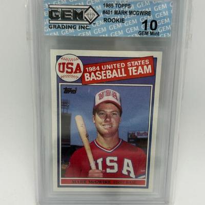 306 10 gem mint 1985 topps mark mcgwire 401 rookie baseball card