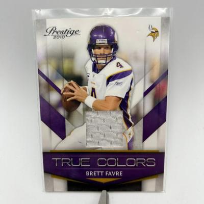 313 2010 prestige brett favre true colors jersey patch card 3 242 250