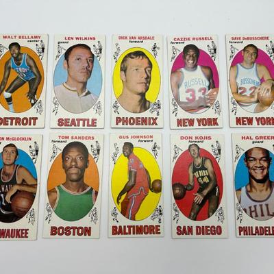 21 lot of 10 1969 topps basketball cards