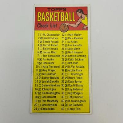 332 1969 topps basketball check list card 99