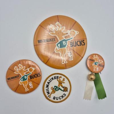 360 Milwaukee bucks vintage pin patch set