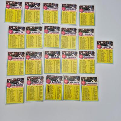 375 Topps football team checklist puzzle back