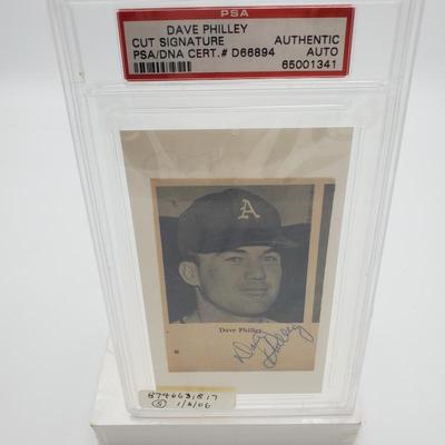 705 dave philley cut signature baseball card