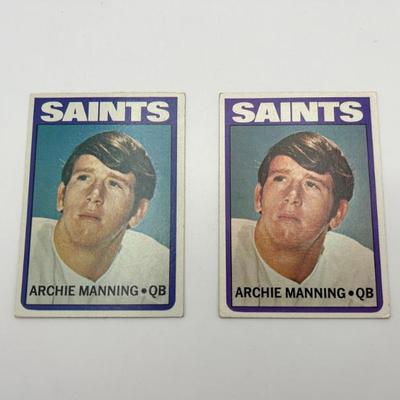 3302 archie manning 1972 topps football cards different shades