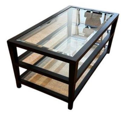Lot 029-176 
Contemporary Beveled Glass Top Cocktail Table