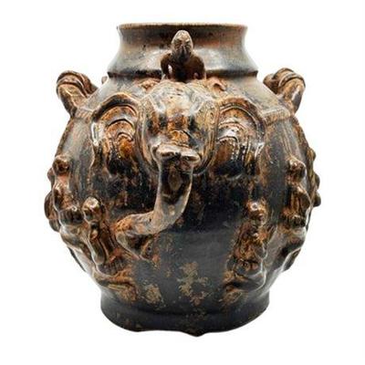 Lot 017-236   
Southeast Asian Elephant Pot
