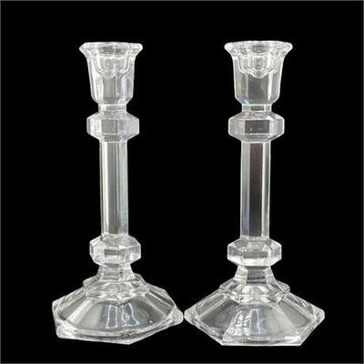 Lot 077   
Val Saint Lambert Style Crystal Candlesticks