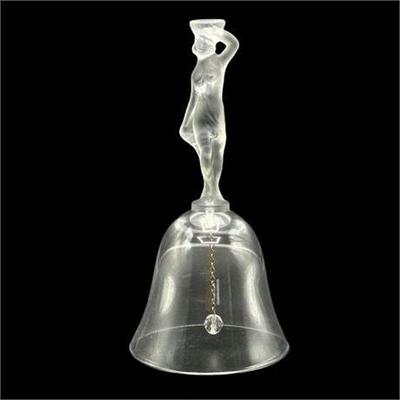 Lot 027   
Bayel Vintage Satin Glass Female Nude Crystal Hand Bell