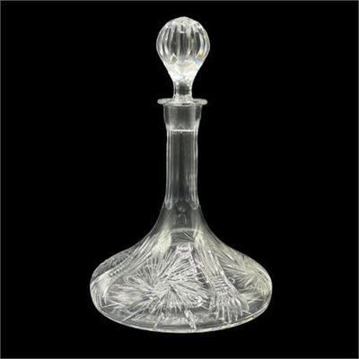 Lot 029  
American Brilliant Cut Crystal Captain's Ship Decanter