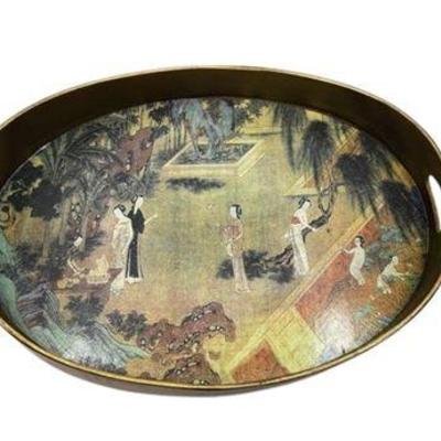 Lot 120   
Vintage Oriental Serving Tray
