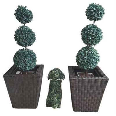 Lot 167   
Boxwood Topiary Trees With Topiary Dog