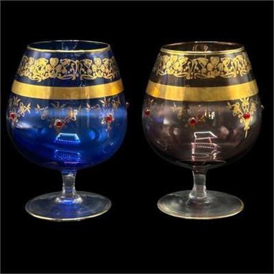 Lot 045   
Italian Art Glass Crystal Snifters, Two (2)