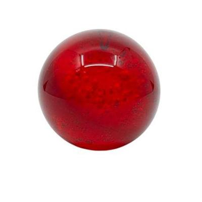 Lot 114  
Red Art Glass Hand Blown Paperweight With Controlled Bubble Design