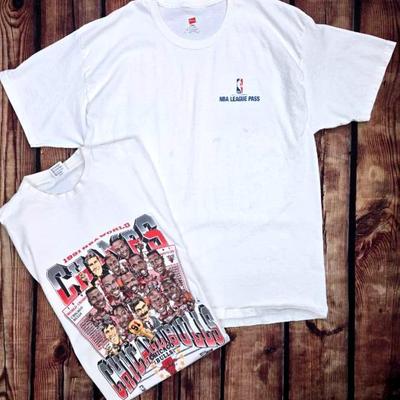 1991 NBA World Champions "Anvil" Tee & NBA Pass Tee 