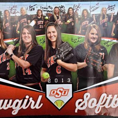 OSU Cowgirls Signed Softball Poster