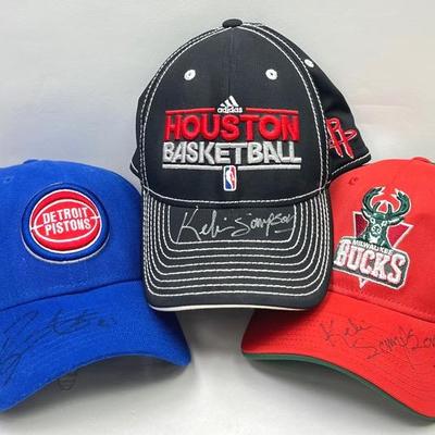 Kelvin Sampson Signed Hats & Detroit Pistons 