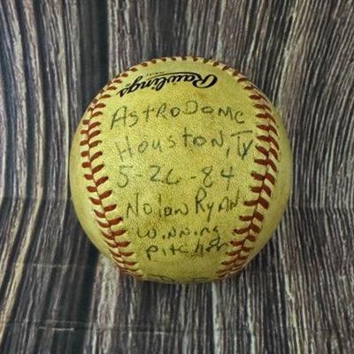 Nolan Ryan Signed Astros Baseball 