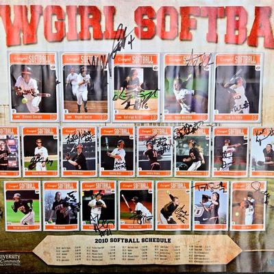 Signed 2010 Cowgirl Softball Poster
