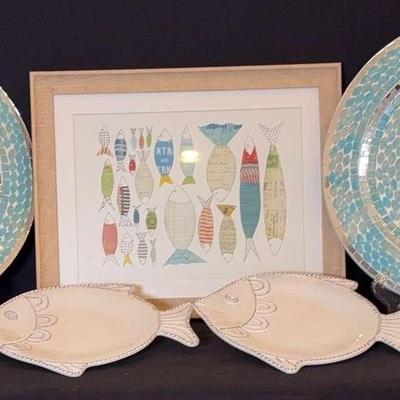Fish Decor And Mosaic Platters