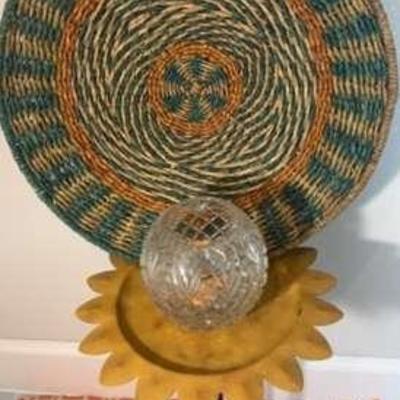 Woven Wall Hanging, Glass Bowl and More