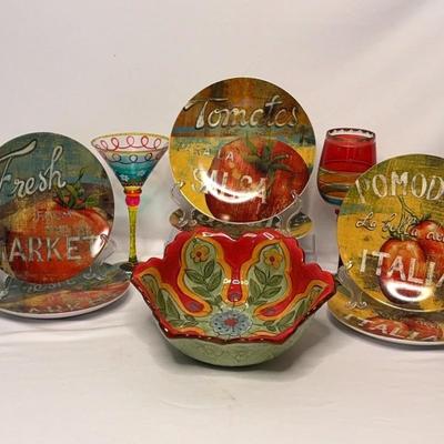 Pier 1 Colorful Dinnerware 